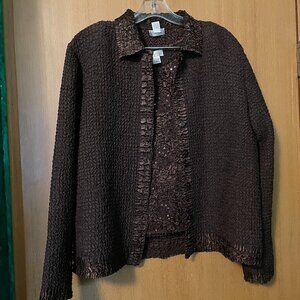 Rafael Brown 2 piece tank and cardigan (popcorn style top)